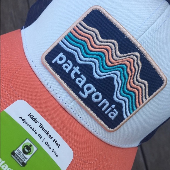 Patagonia Other - NWT CORAL PATAGONIA KID'S RIDGE STRIPE TRUCKER HAT